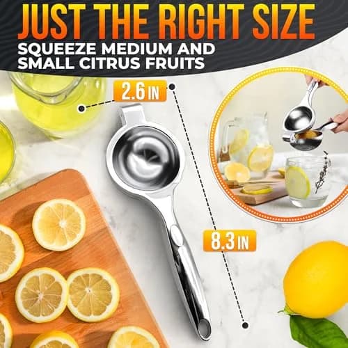 LEGLO Stainless Steel Lemon Squeezer Handheld Juicer for Limes & Small Oranges | 20 cm (7.9 in) thumbnail 2