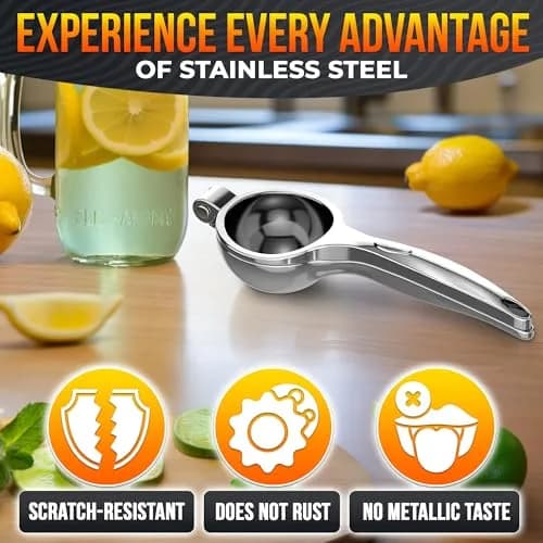 LEGLO Stainless Steel Lemon Squeezer Handheld Juicer for Limes & Small Oranges | 20 cm (7.9 in) thumbnail 3