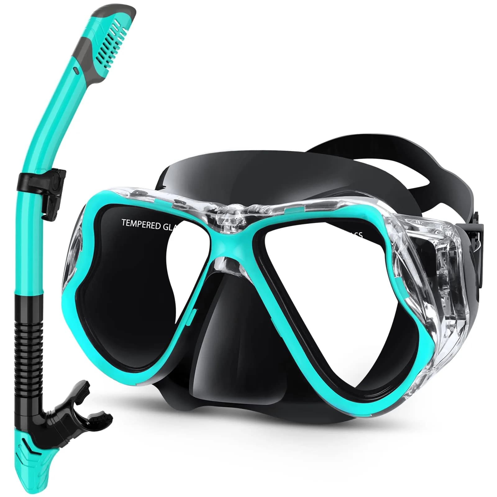 Greatever Snorkeling Gear for Adults Kids | Dry Snorkel Mask Set Anti-Fog with Panoramic View