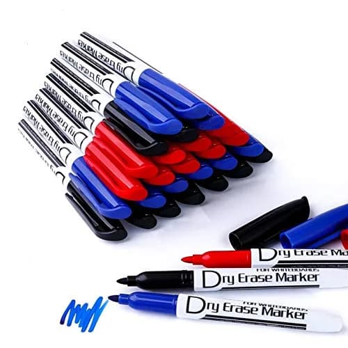 Volcanics Dry Erase Whiteboard Markers, Fine Tip, 3 Colors, 30 Count | Non-Toxic, Water-Based Ink thumbnail 1