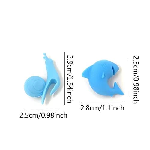 Honbay Cute Silicone Glass Identifier Drink Markers, Shark and Snail (12PCS) thumbnail 2
