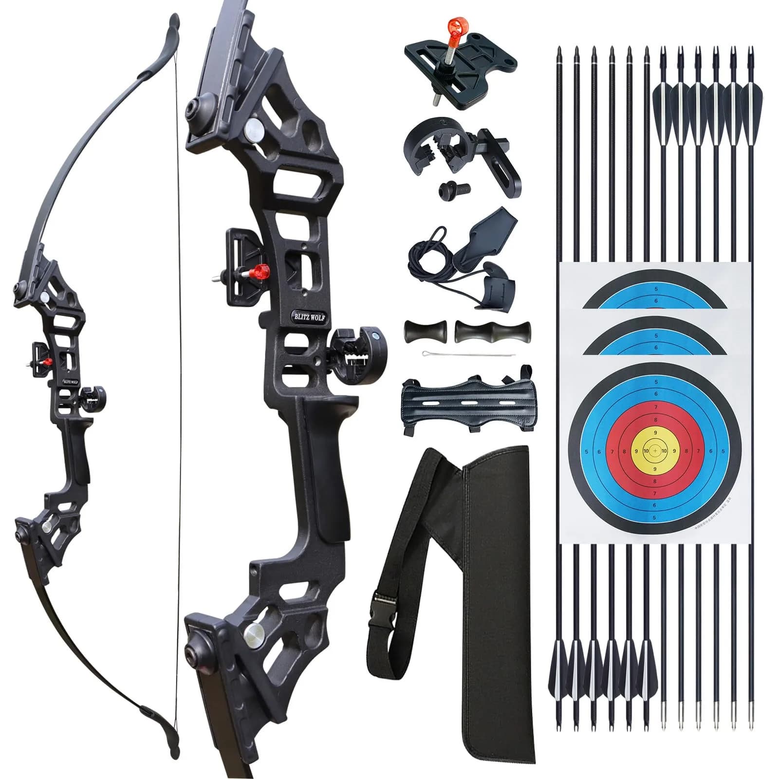 IS-TONGTU Takedown Recurve Bow and Arrow Set 51" 40 lb | Complete Archery Kit for Beginners - main product image
