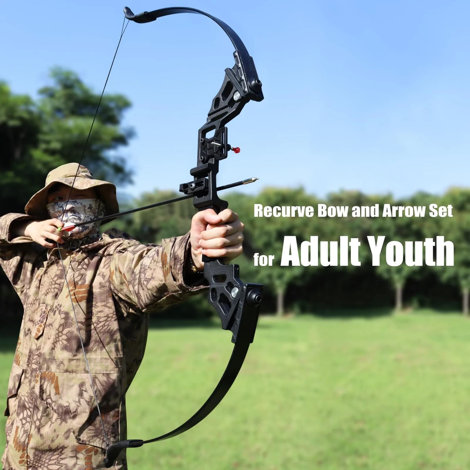 IS-TONGTU Takedown Recurve Bow and Arrow Set 51" 40 lb | Complete Archery Kit for Beginners - view 2