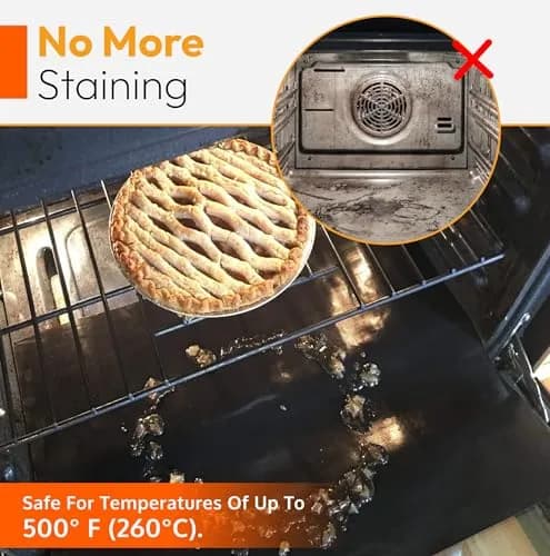 ThreadNanny Heavy Duty Oven Liners 4 Pack 43cm x 63.5cm (17" x 25") | Protects Oven Bottom from Spills thumbnail 4