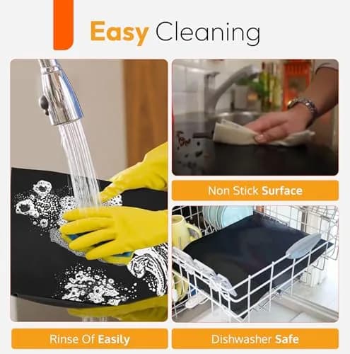 ThreadNanny Heavy Duty Oven Liners 4 Pack 43cm x 63.5cm (17" x 25") | Protects Oven Bottom from Spills thumbnail 6