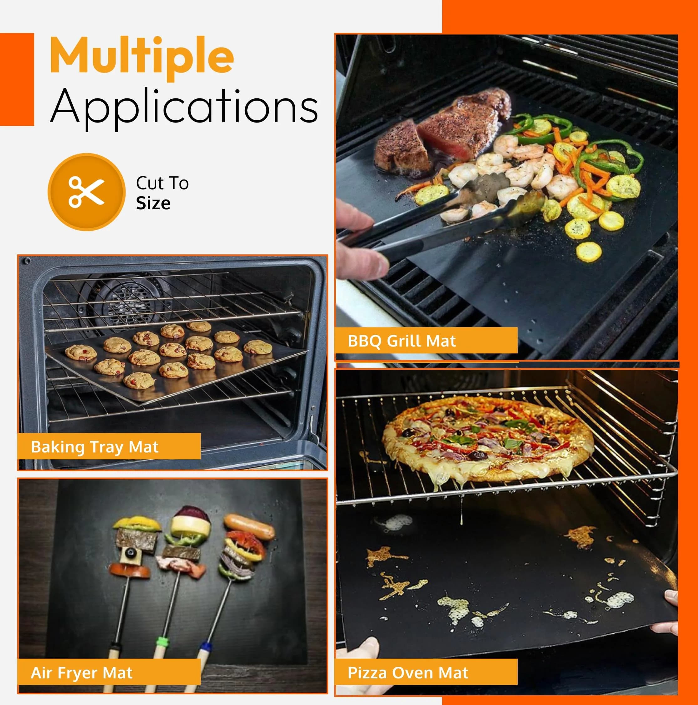ThreadNanny Heavy Duty Oven Liners 4 Pack 43cm x 63.5cm (17" x 25") | Protects Oven Bottom from Spills - view 7