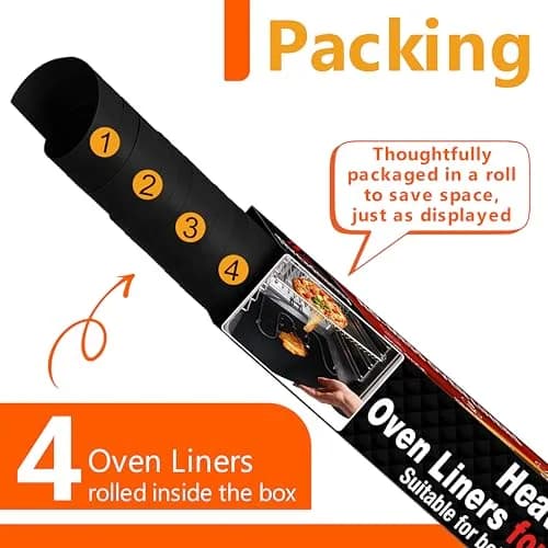 ThreadNanny Heavy Duty Oven Liners 4 Pack 43cm x 63.5cm (17" x 25") | Protects Oven Bottom from Spills thumbnail 8