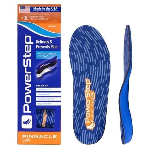 PowerStep Pinnacle Low Arch Support Insoles | Flat Feet & Plantar Fasciitis Relief, Made in USA (Men's 4-4.5 / Women's 6-6.5) thumbnail 1