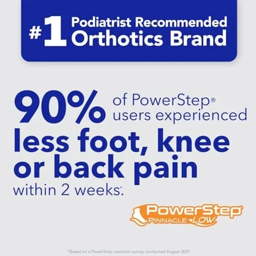 PowerStep Pinnacle Low Arch Support Insoles | Flat Feet & Plantar Fasciitis Relief, Made in USA (Men's 4-4.5 / Women's 6-6.5) thumbnail 5