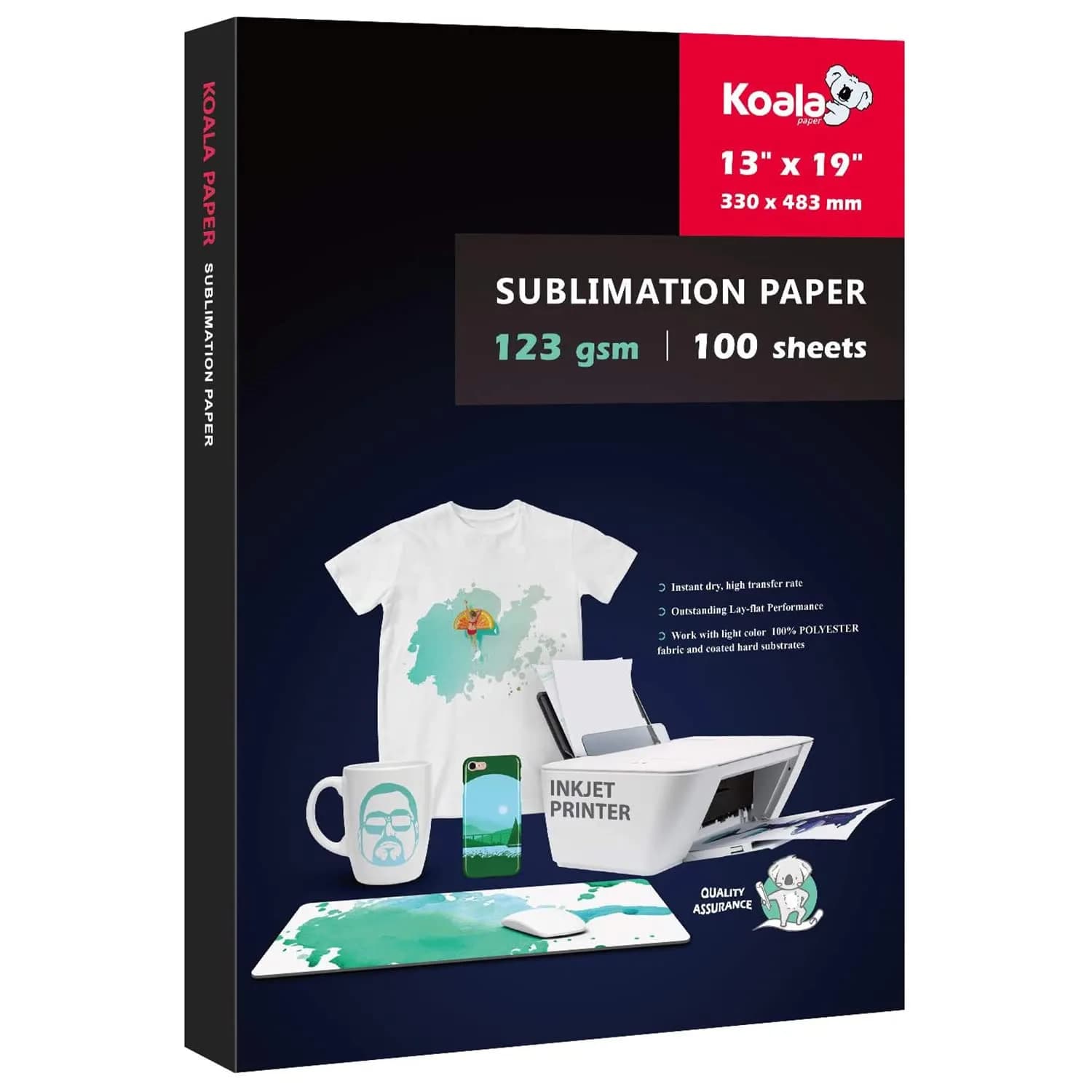 KOALA PAPER Sublimation Paper 13x19 Inch | Vibrant Full-Color Transfers - main product image