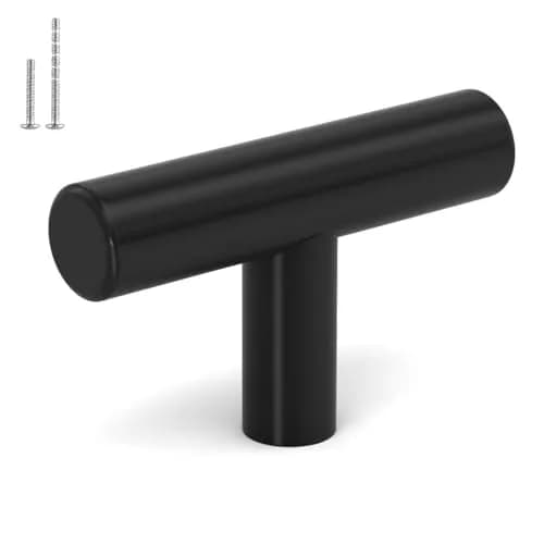 LONTAN 12 Pack Black Cabinet Knobs | Stainless Steel, 2 Inch, Modern Hardware thumbnail 1