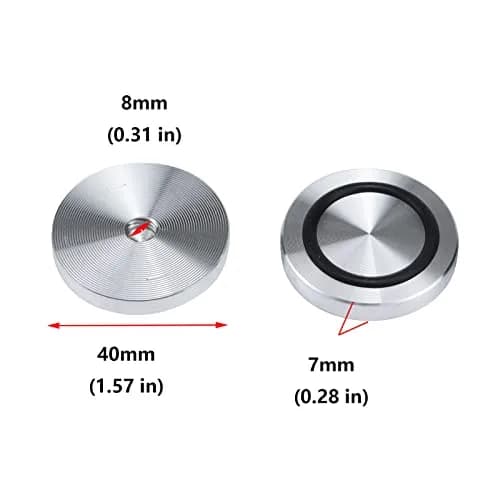 Antrader Aluminum Disc with Anti-slip Rubber Ring 40mm x 7mm | Glass Table Top Adapter for Furniture thumbnail 3