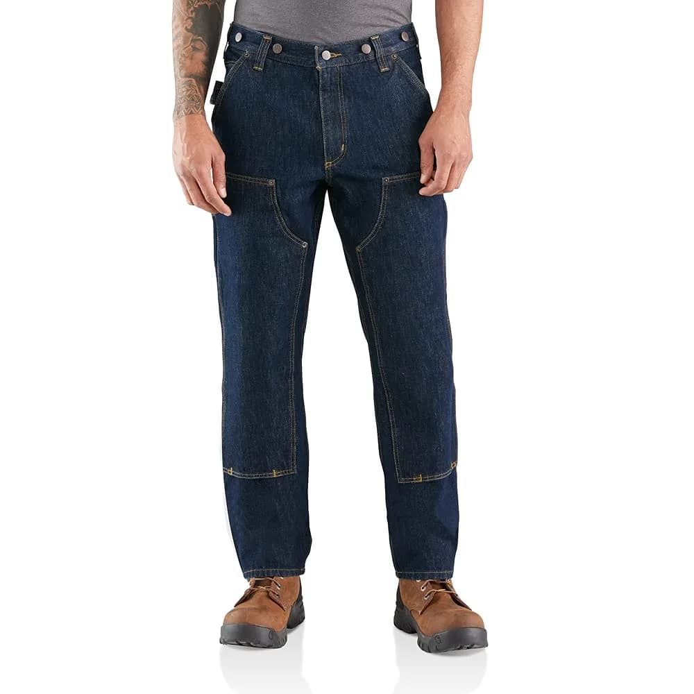 Carhartt Relaxed Straight Rugged Flex Double-Front Denim Logger, Freight, W36 x L34 | Heavy-Duty Workwear for Men — 40W x 34L