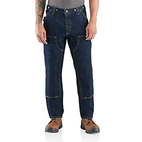 Carhartt Men's Relaxed Straight Rugged Flex Double-Front Denim Logger, Freight, W40 x L34 | Heavy-Duty Workwear with Flex thumbnail 1