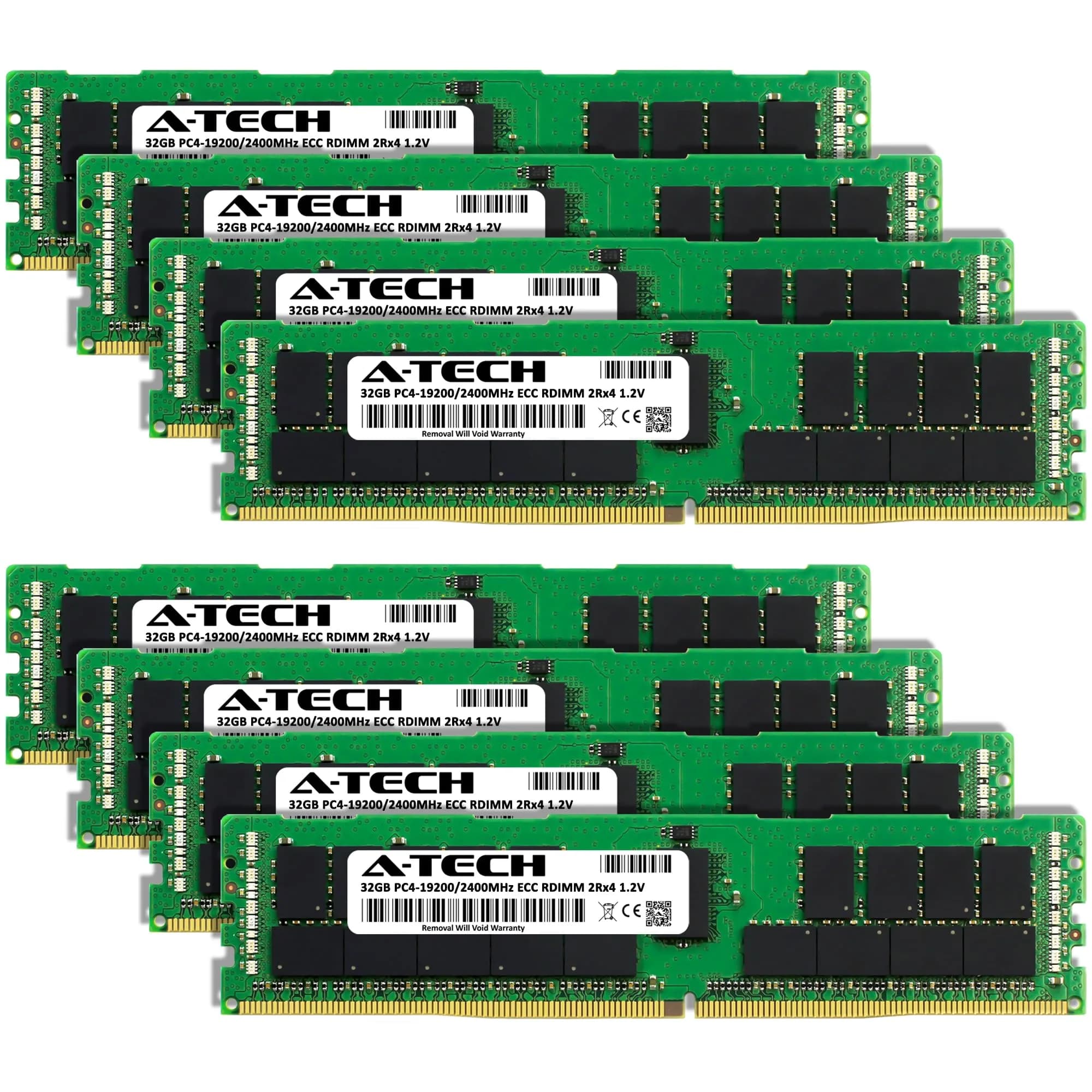A-Tech 256GB Kit (8x32GB) DDR4 2400MHz ECC RDIMM 2Rx4 Dual Rank 1.2V Server & Workstation RAM Memory Upgrade Modules - view 2
