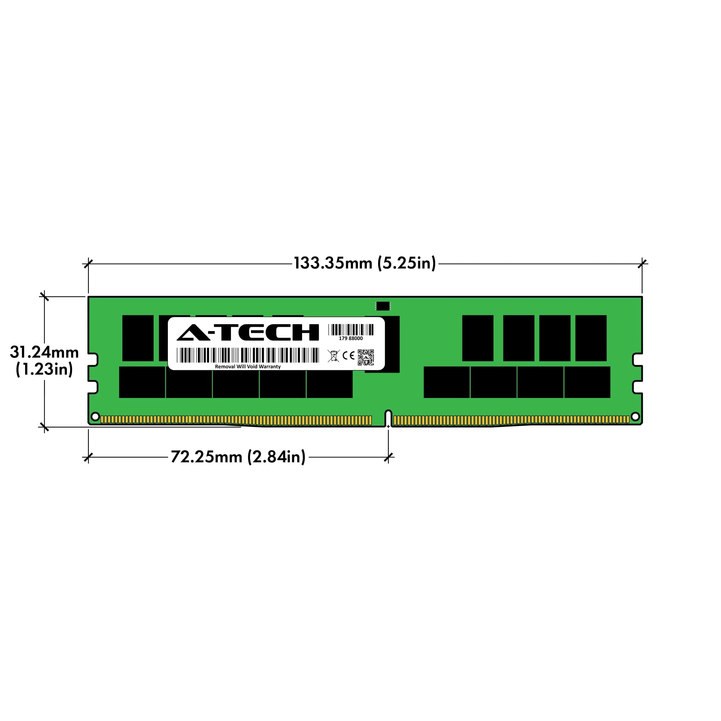A-Tech 64GB Kit (2x32GB) DDR4 2400MHz ECC RDIMM 2Rx4 Dual Rank 1.2V Server & Workstation RAM - view 7