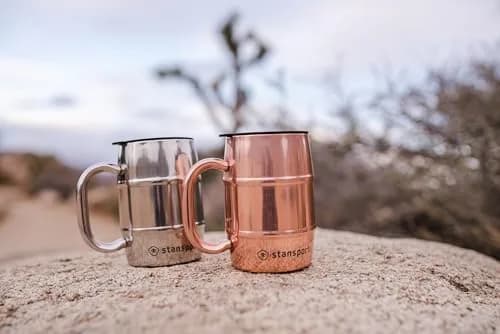 Stansport Stainless Steel Mug - Copper | 16 oz Insulated Camping Cup with Spill-Resistant Lid thumbnail 4