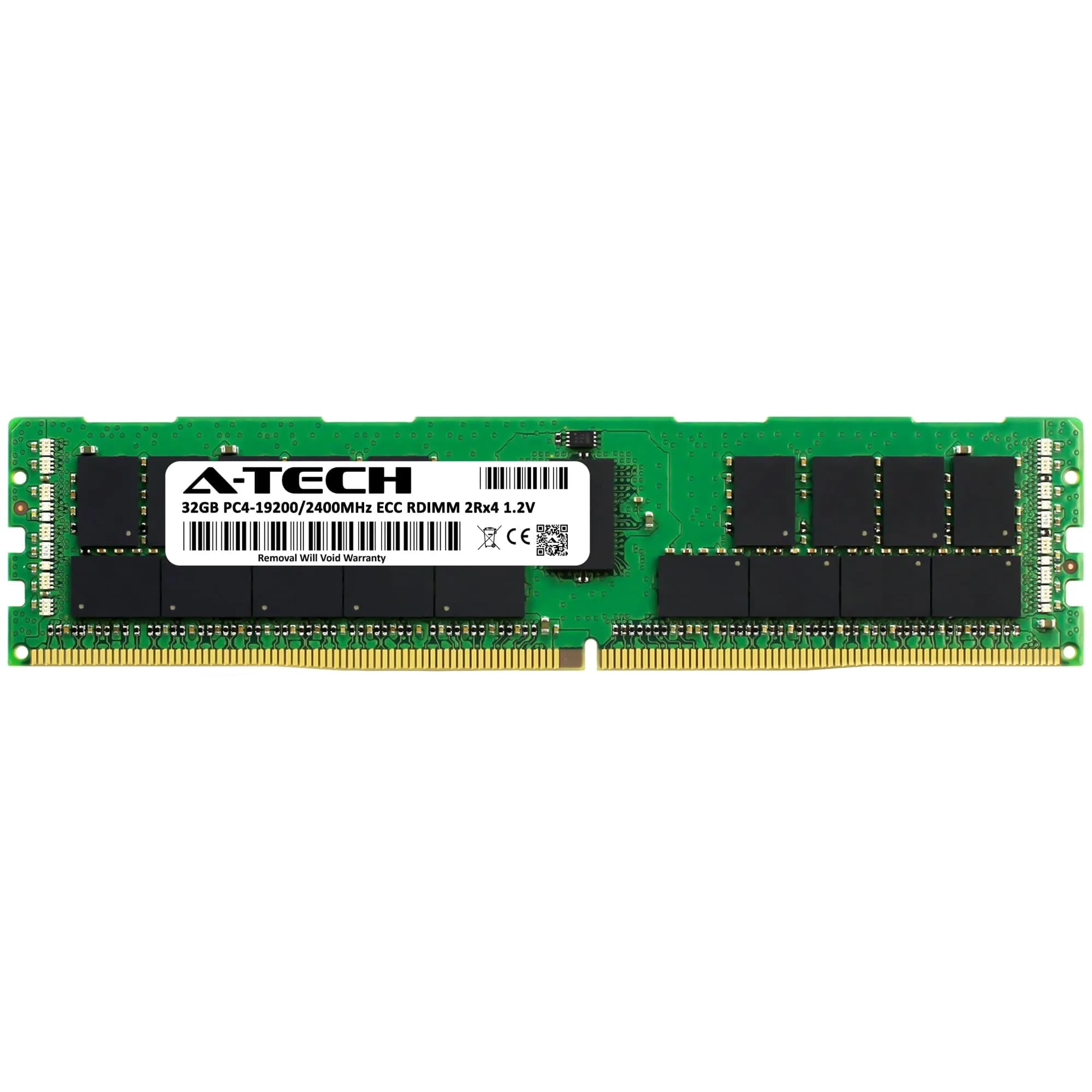A-Tech 32GB DDR4 2400MHz ECC RDIMM 2Rx4 Dual Rank 1.2V Server & Workstation RAM Module | 2400MHz PC4-19200 ECC Registered DIMM - view 2