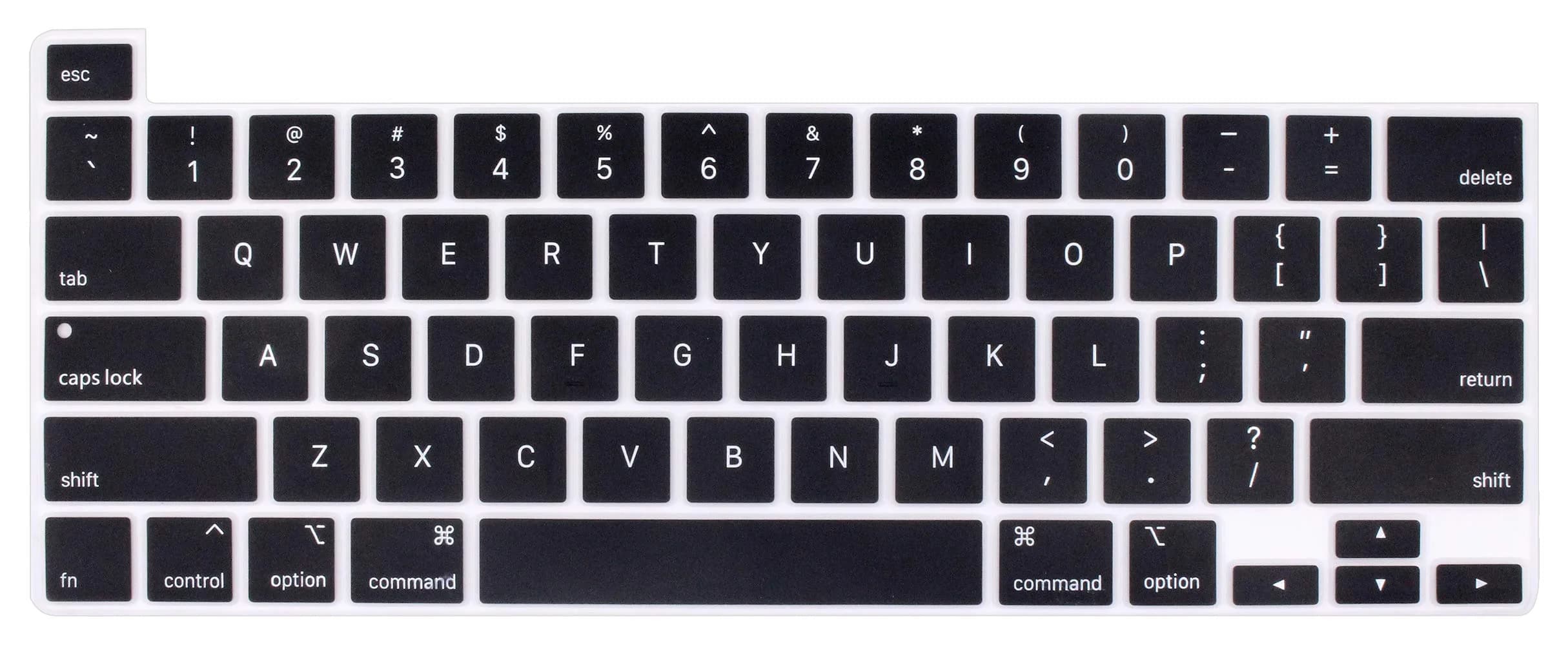 UHamn Black Silicone Keyboard Skin for MacBook Pro 16" & 13" (US Layout) | Protects from Dust & Spills - main product image