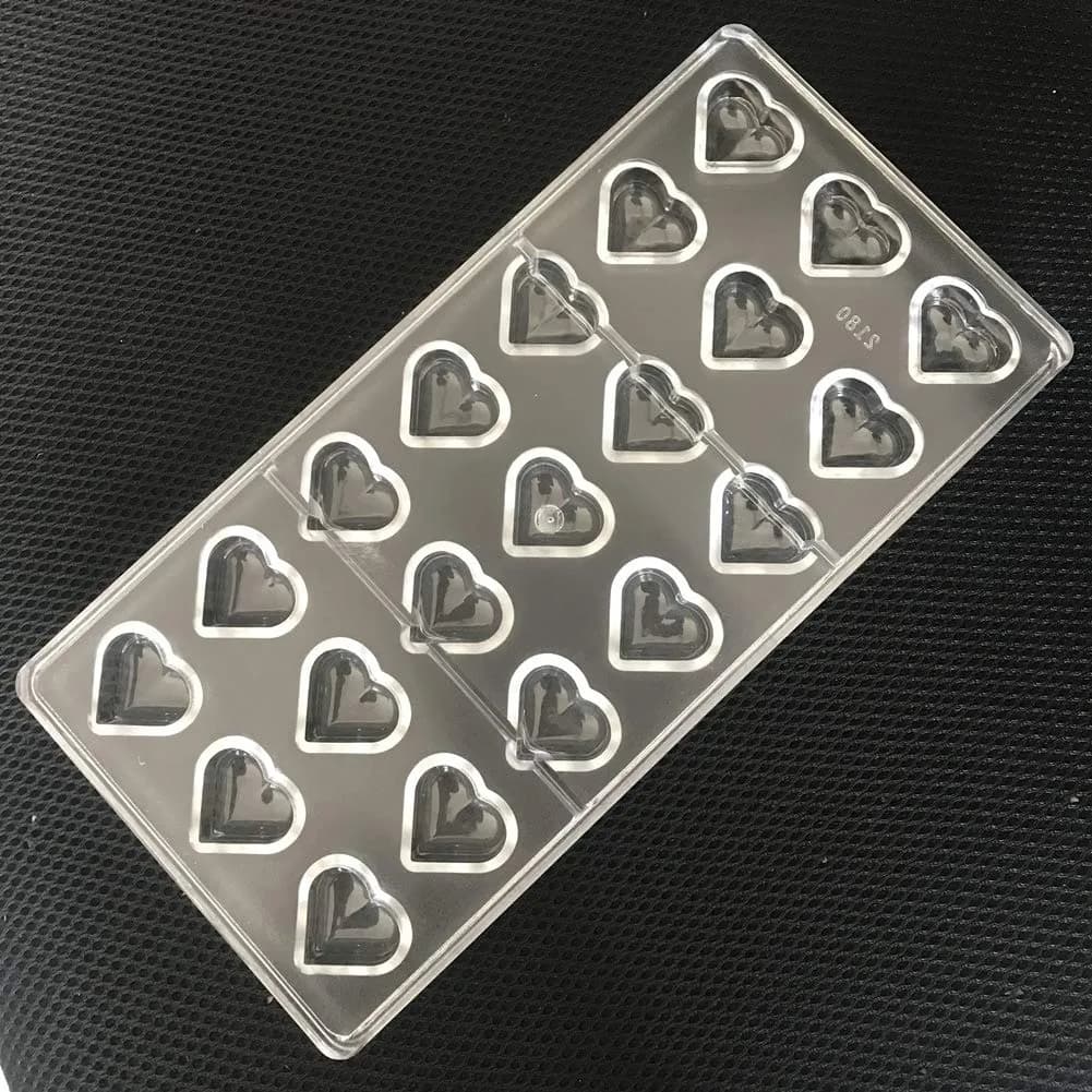 Goldbaking Polycarbonate Heart Chocolate Mold Tray 27.5cm (10.8 inch) | Professional Candy Making - view 3