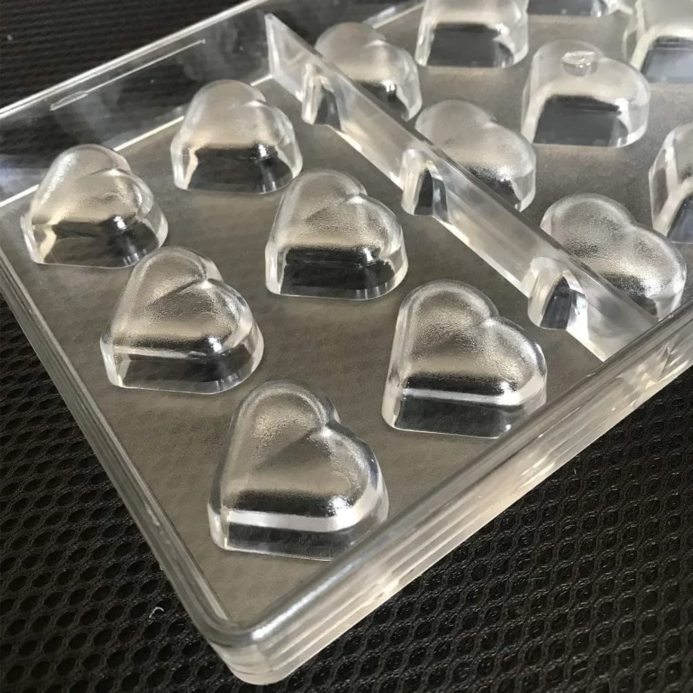 Goldbaking Polycarbonate Heart Chocolate Mold Tray 27.5cm (10.8 inch) | Professional Candy Making - view 4