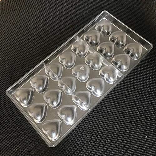 Goldbaking 3D Heart Chocolate Mold Polycarbonate 21 Cavities | Professional Gloss Finish thumbnail 3