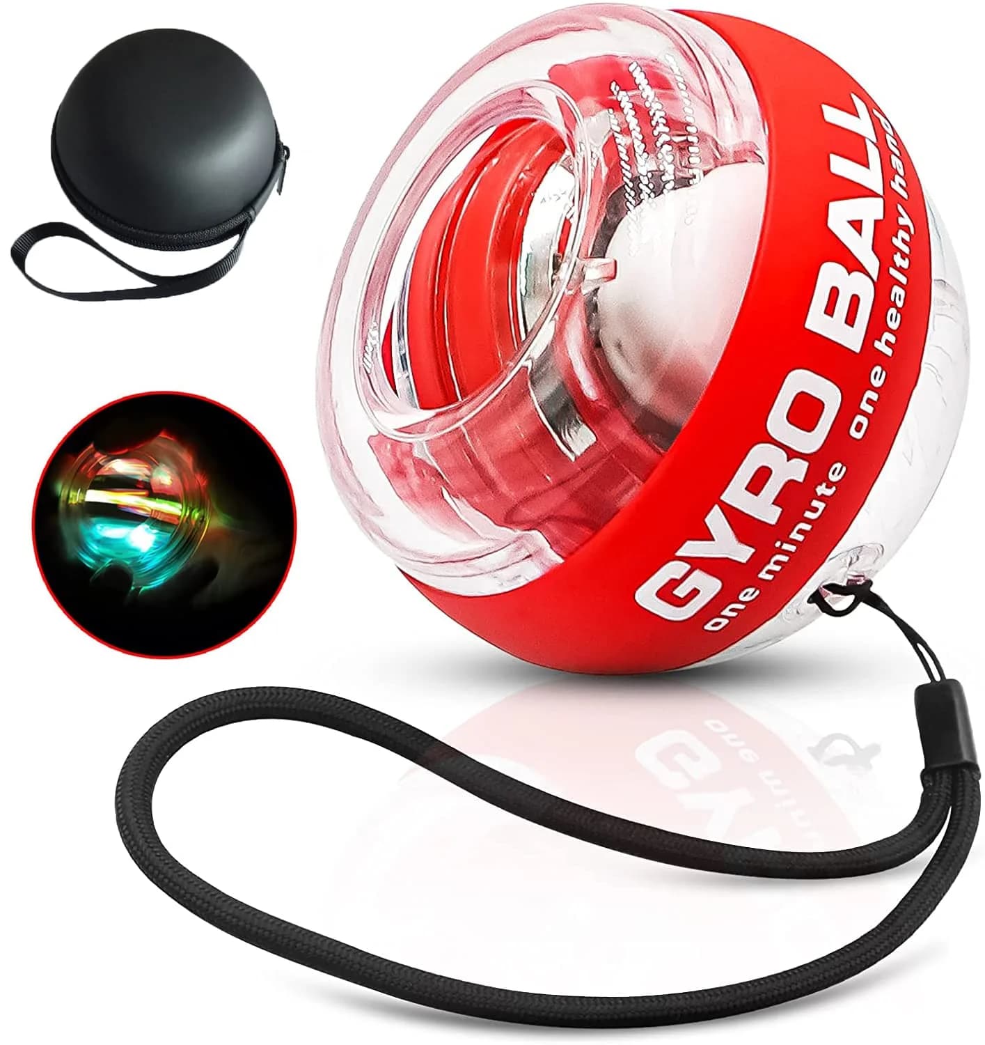 GOZATO Auto-Start Wrist Power Gyro Ball with LED Lights, Forearm Exerciser 163g (0.36 lb) | Grips and Strengthens Hands