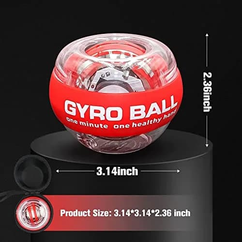 GOZATO Auto-Start Wrist Power Gyro Ball with LED Lights, Forearm Exerciser 163g (0.36 lb) | Grips and Strengthens Hands thumbnail 2