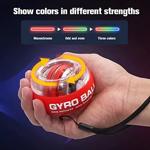 GOZATO Auto-Start Wrist Power Gyro Ball with LED Lights, Forearm Exerciser 163g (0.36 lb) | Grips and Strengthens Hands thumbnail 3