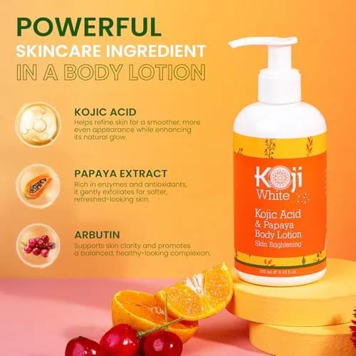 Koji White Kojic Acid & Papaya Body Lotion 8.45 Fl Oz (2 Bottles) Brightening & Moisturizing thumbnail 3