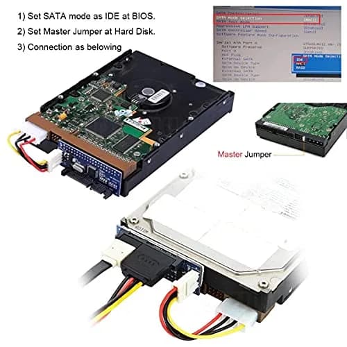 cablecc IDE/PATA 40Pin Disk to SATA Female Converter Adapter 3.5" | Supports Up to 1000GB HDD/SSD thumbnail 2