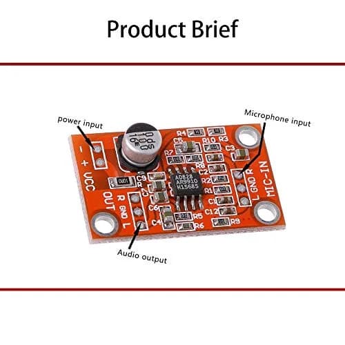 Acxico AD828 Stereo Microphone Preamplifier Board 3 Pcs | DC 3.8V-15V MIC Preamp Module thumbnail 2