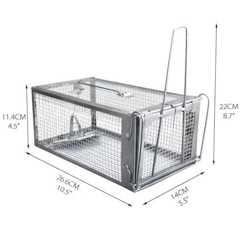 Gingbau Humane 2-Pack Rat Traps for Indoor & Outdoor Use | Live Chipmunk & Mouse Catch & Release thumbnail 4