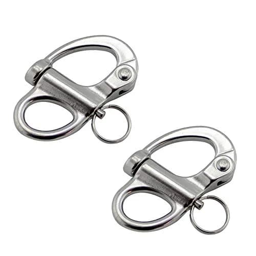NRC&XRC 316 Stainless Steel Fixed Bail Snap Shackle 35mm (1.38") | Marine Grade for Sailing & Bracelets thumbnail 1