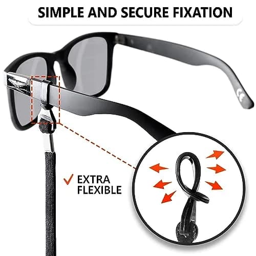 SIGONNA Eyeglasses String Holder Strap - Eyewear Chain & Lanyard for Men Women | 27" Adjustable Black thumbnail 4