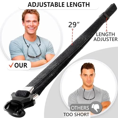 SIGONNA Eyeglasses String Holder Strap - Eyewear Chain & Lanyard for Men Women | 27" Adjustable Black thumbnail 5