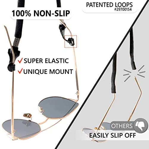 SIGONNA Eyeglasses String Holder Strap - Eyewear Chain & Lanyard for Men Women | 27" Adjustable Black thumbnail 3