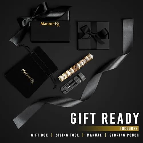 MagnetRX Ultra Strength Magnetic Bracelet for Men Gold/Silver 23cm (9 inches) | 38 Gauss Magnets for Wellbeing thumbnail 6