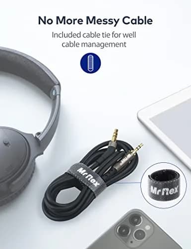 Mr Rex 2.5mm to 3.5mm Audio Cable Cord for Bose QC45 QC35II QC35 QC25 Headphones, JBL E45BT E55BT E65BTNC, 2 Meters (6.5FT) | High Fidelity Stereo Sound thumbnail 6