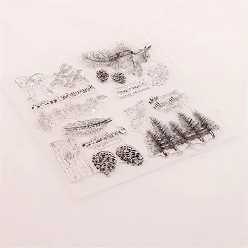 LZBRDY Christmas Trees Branch Leaves Pine Cones Bow Clear Rubber Stamps | Festive Holiday Crafting thumbnail 5