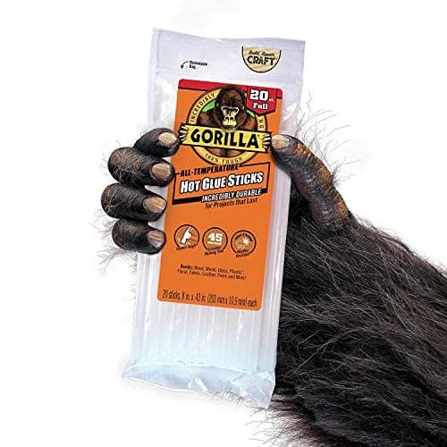 Gorilla Hot Glue Sticks, Clear, 8" Full Size, 20 Count - Weather Resistant & Extended Work Time thumbnail 3