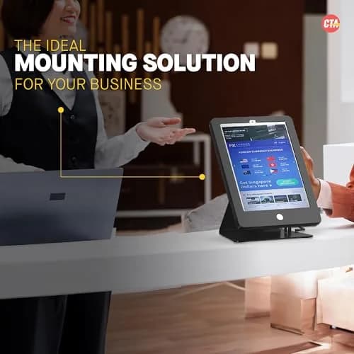 CTA Digital Dual Security Kiosk Stand with Locking Case for iPad 7th/8th/9th Gen 10.2" | Anti-theft, 360° Rotation, Secure Mounting thumbnail 7