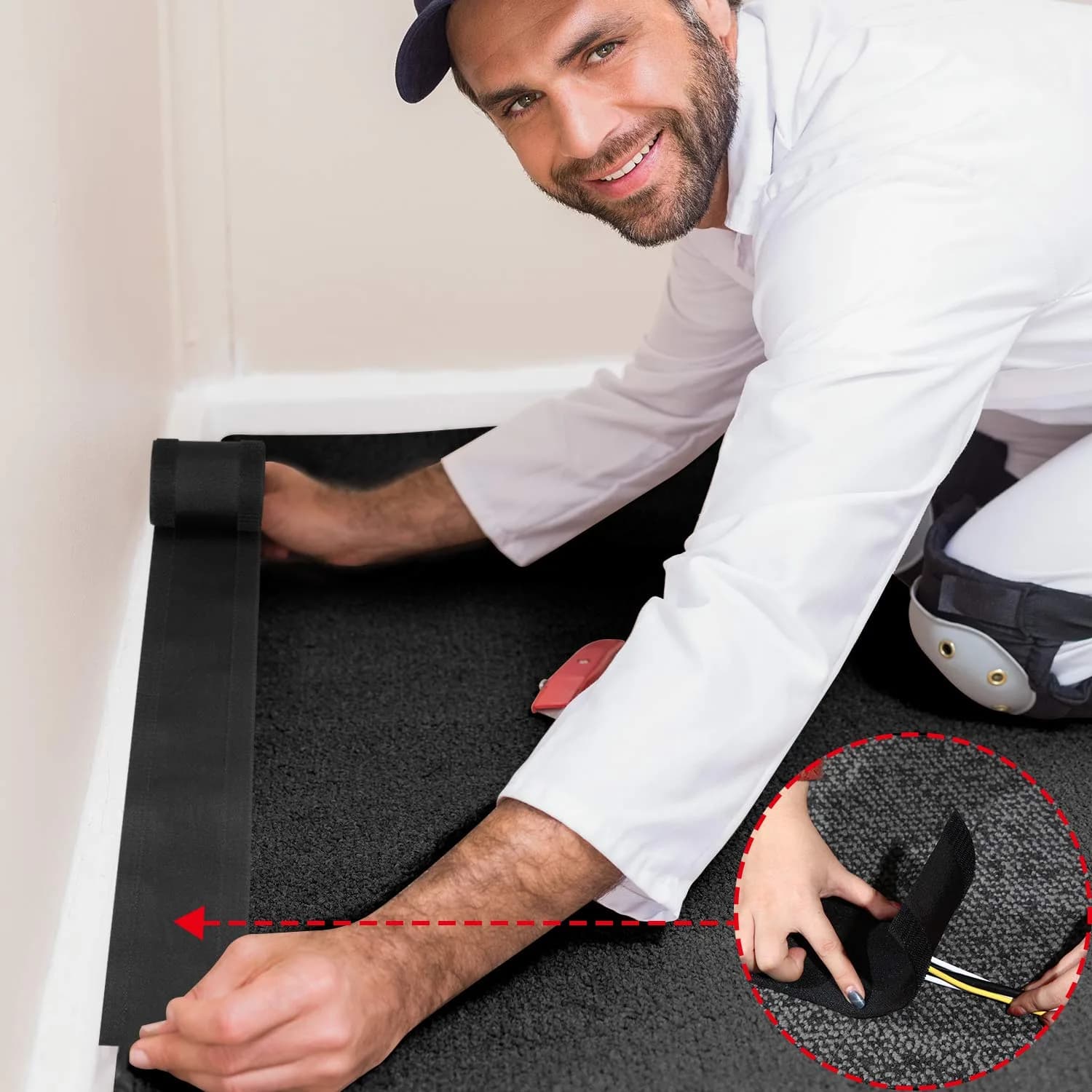 WILLBOND Carpet Cord Cover Cable Protector 19.69 Ft | Floor Cable Management for Organized, Trip-Free Floors thumbnail 6