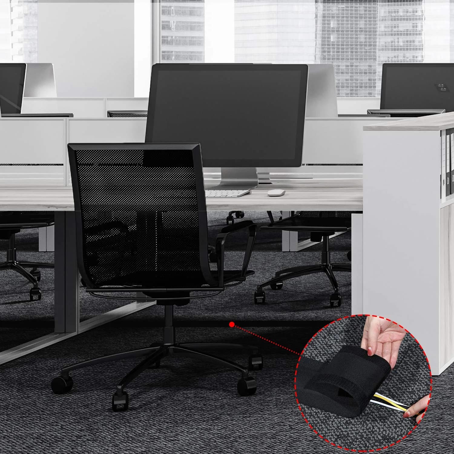 WILLBOND Carpet Cord Cover Cable Protector 19.69 Ft | Floor Cable Management for Organized, Trip-Free Floors thumbnail 7