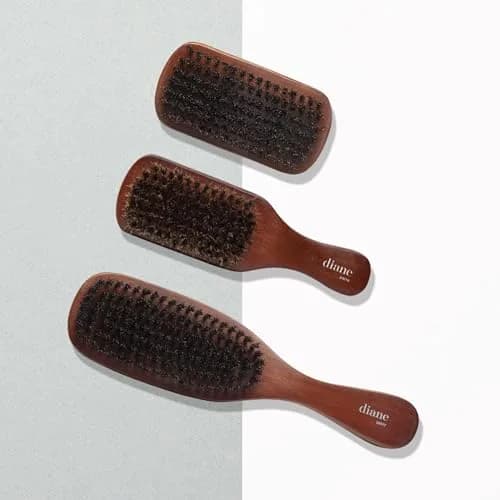 Diane Reinforced Boar Bristle Curved Wave Brush for Men & Barbers | Thick Curly Hair Detangling Smoothing Shine thumbnail 5