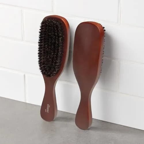 Diane Reinforced Boar Bristle Curved Wave Brush for Men & Barbers | Thick Curly Hair Detangling Smoothing Shine thumbnail 3