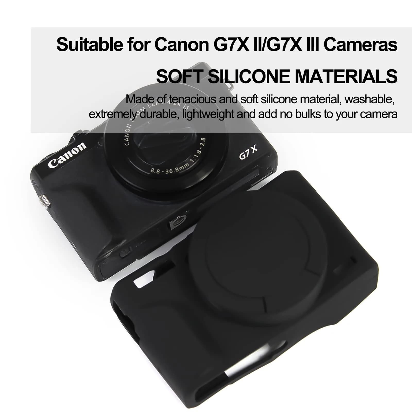 Easy Hood Black Silicone Camera Case for Canon G7X Mark III | Enhanced Grip & Protection - view 2