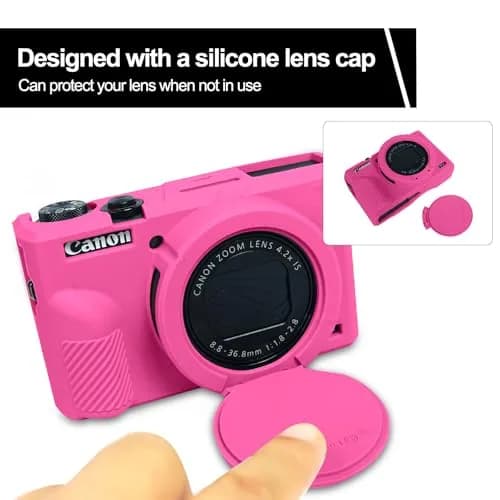 Easy Hood Silicone Camera Case for Canon G7X Mark III (Rose) | Enhanced Grip & Shock-Absorbing Protection thumbnail 4