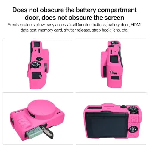 Easy Hood Silicone Camera Case for Canon G7X Mark III (Rose) | Enhanced Grip & Shock-Absorbing Protection thumbnail 5