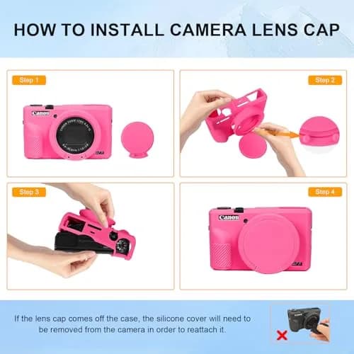 Easy Hood Silicone Camera Case for Canon G7X Mark III (Rose) | Enhanced Grip & Shock-Absorbing Protection thumbnail 7